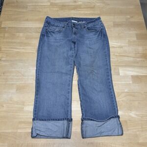 Jordache Women's Jeans DIY Crop Cuffed Stretch Studded Size 9/10 *29x22 Measured